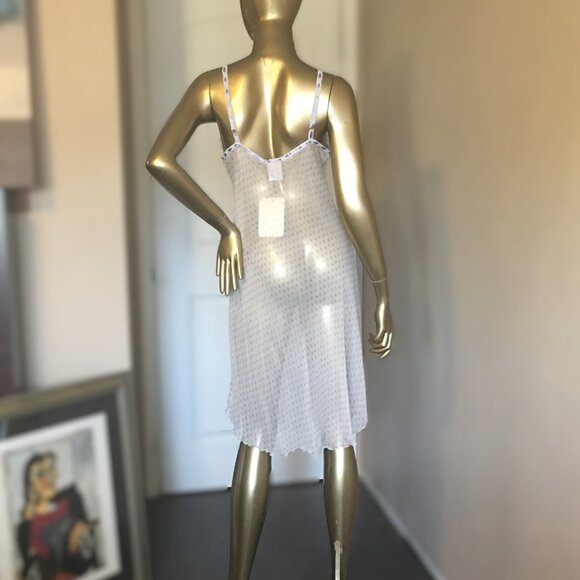 MARY GREEN Sheer Silk Lavender Polka Dot Nightgown  ၄၃   NEW WITH TAGS! - Picture 7 of 13